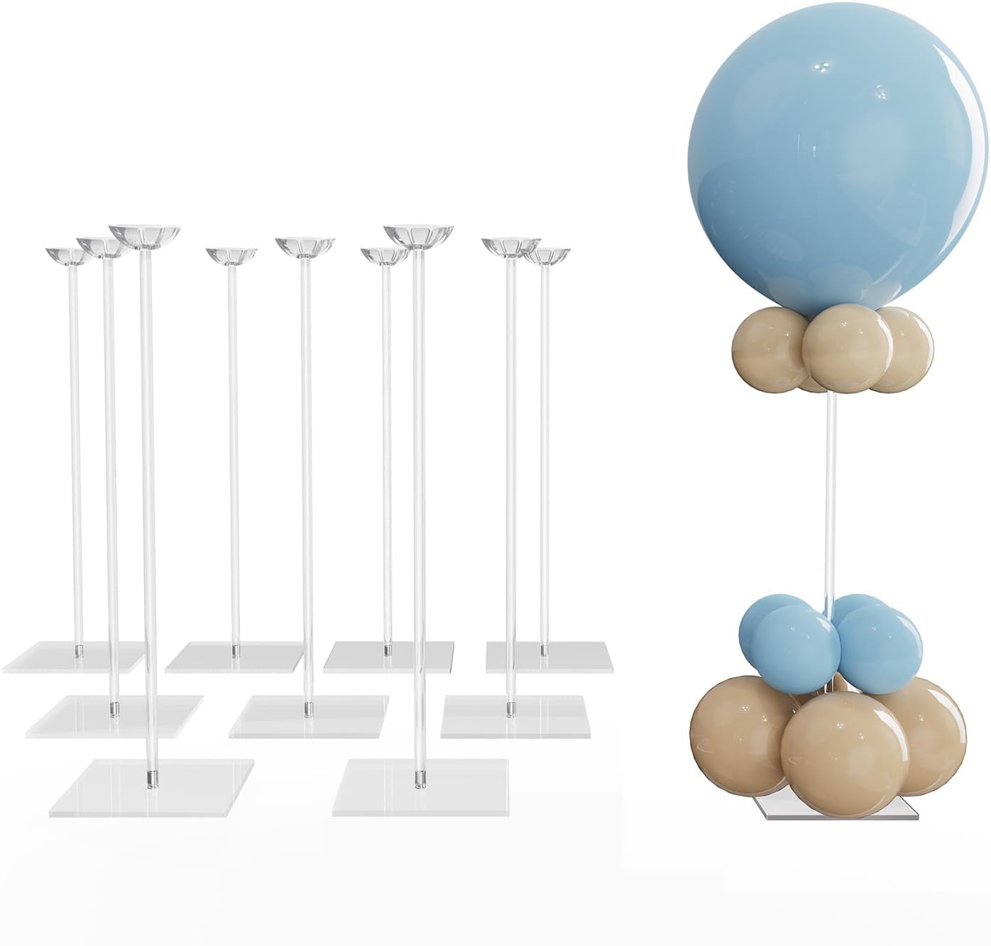 YALLOVE Clear Acrylic Tabletop Balloon Stand Kit(Balloons Not Included)