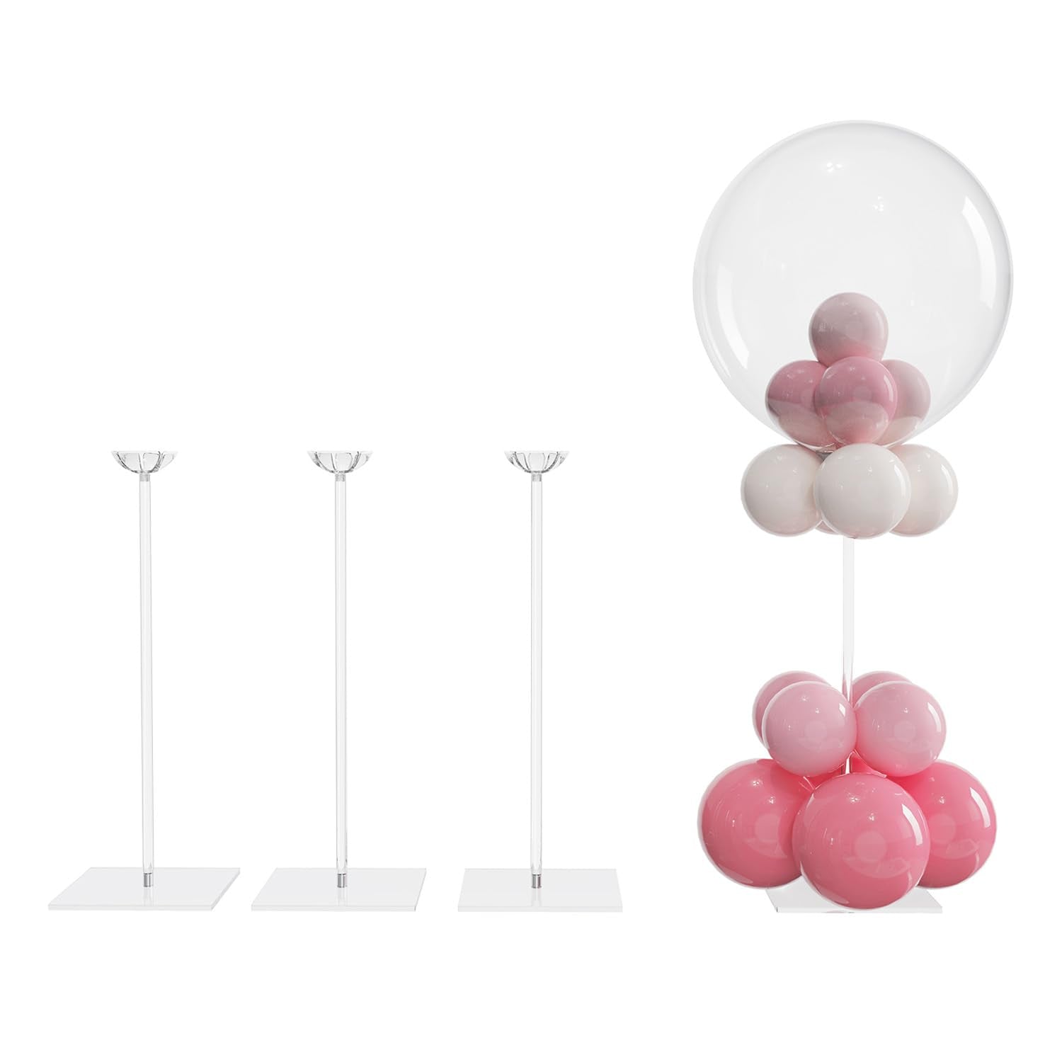YALLOVE Clear Acrylic Tabletop Balloon Stand Kit(Balloons Not Included)