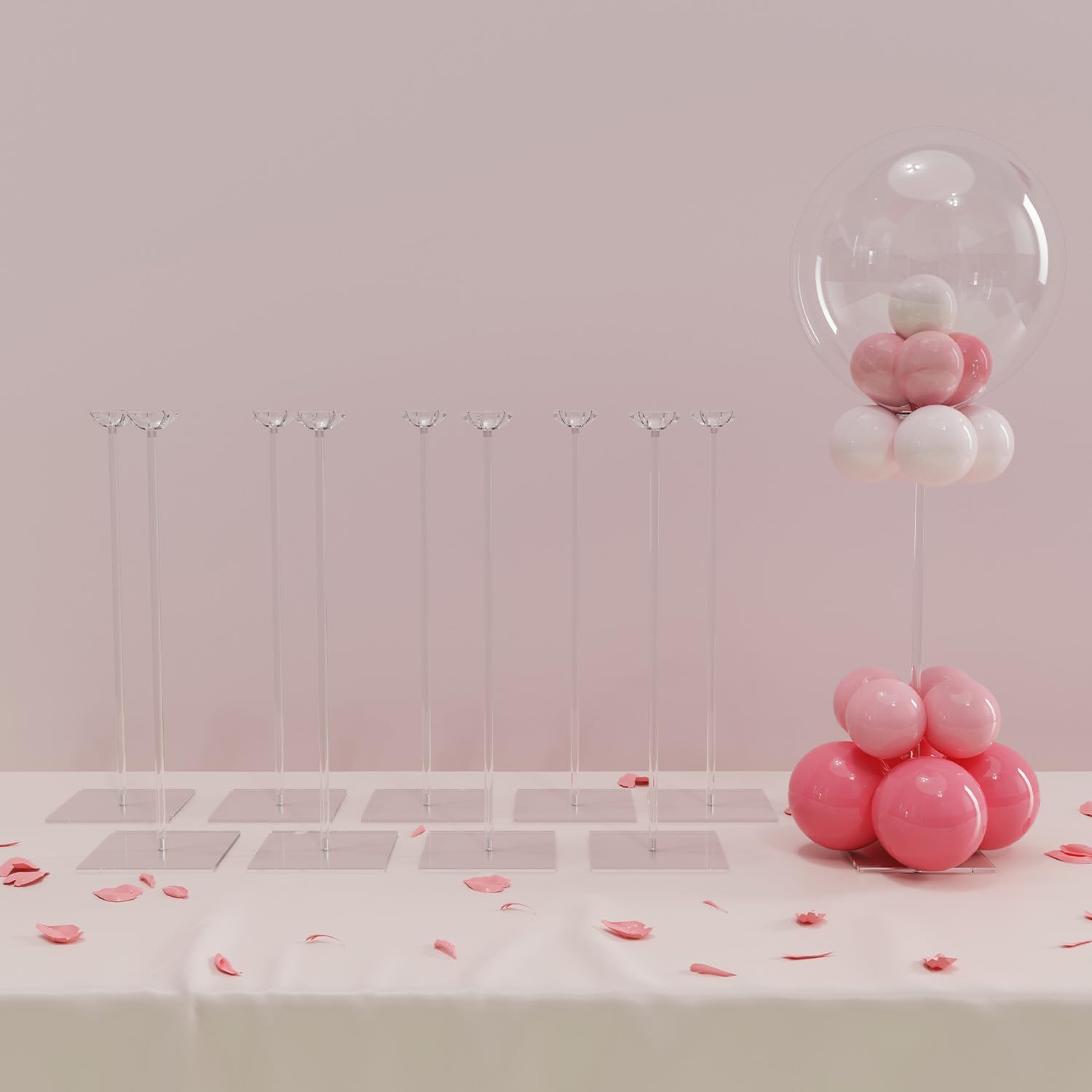 YALLOVE Clear Acrylic Tabletop Balloon Stand Kit(Balloons Not Included)