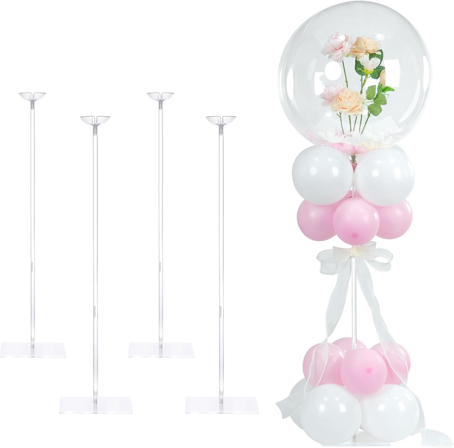 YALLOVE Adjustable Balloon Stands for Table Set of 4/10(Balloons Not Included)