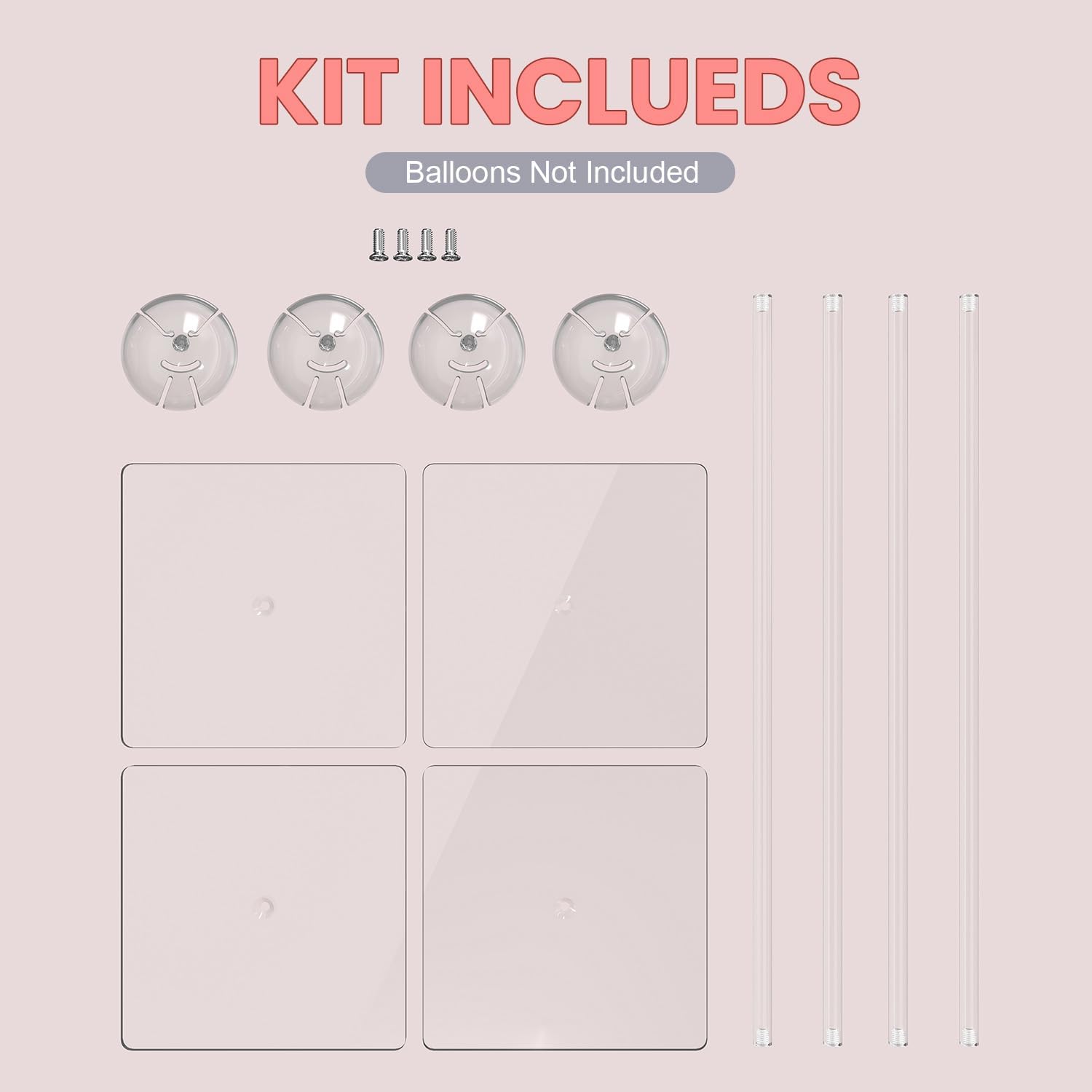 YALLOVE Clear Acrylic Tabletop Balloon Stand Kit(Balloons Not Included)