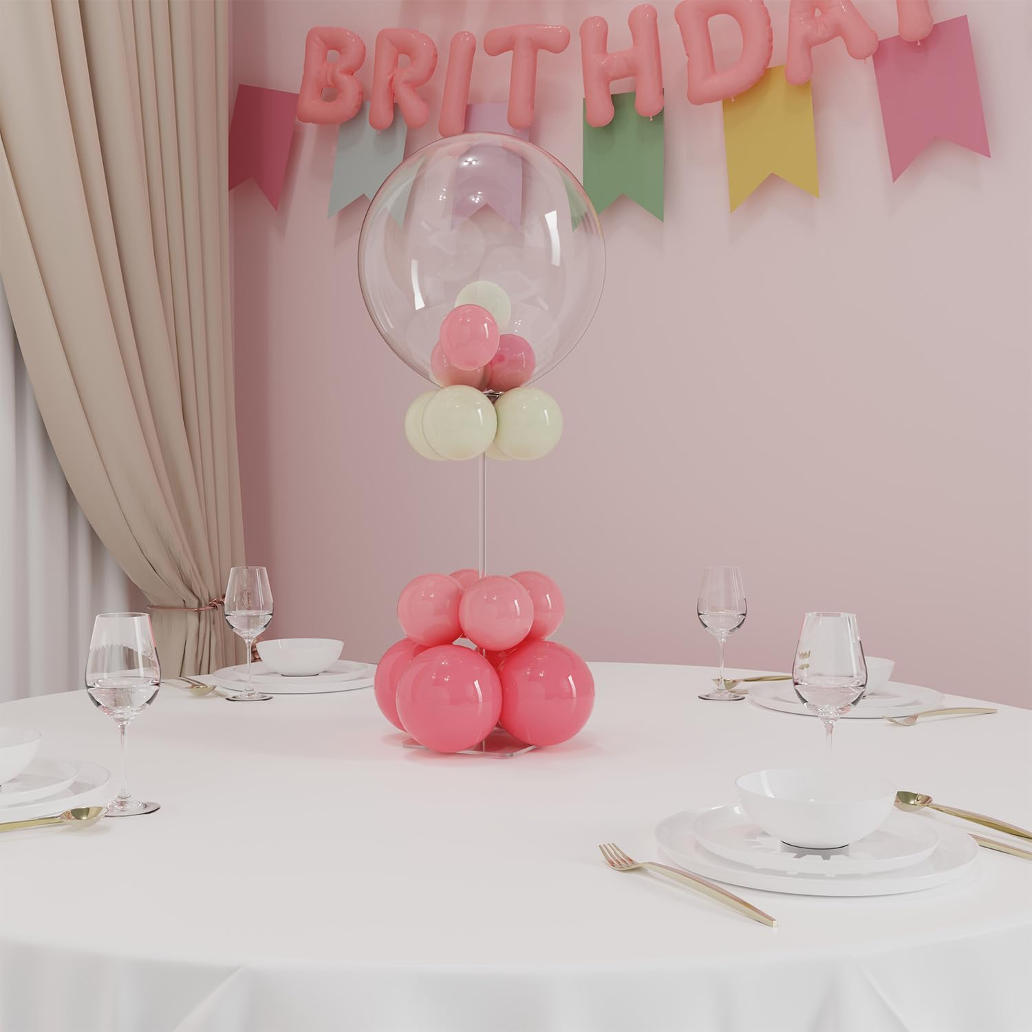 YALLOVE Clear Acrylic Tabletop Balloon Stand Kit(Balloons Not Included)