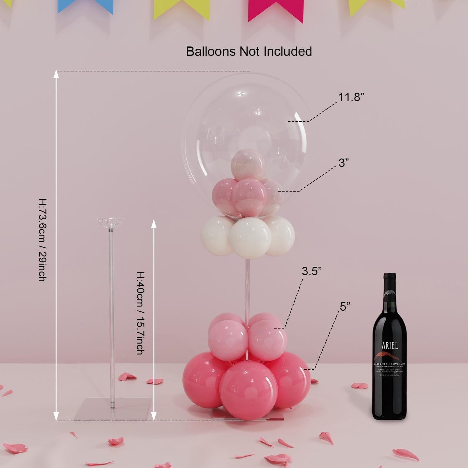 YALLOVE Clear Acrylic Tabletop Balloon Stand Kit(Balloons Not Included)