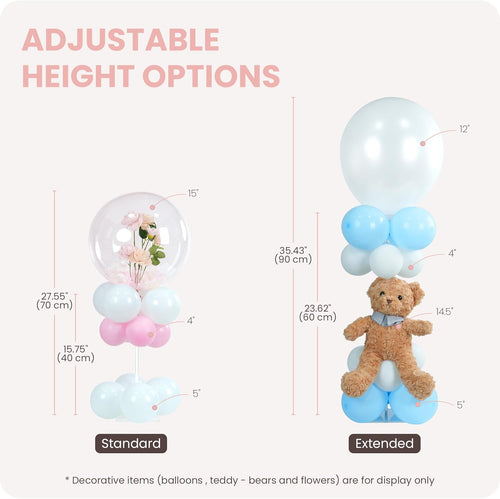 YALLOVE Adjustable Balloon Stands for Table Set of 4/10(Balloons Not Included)
