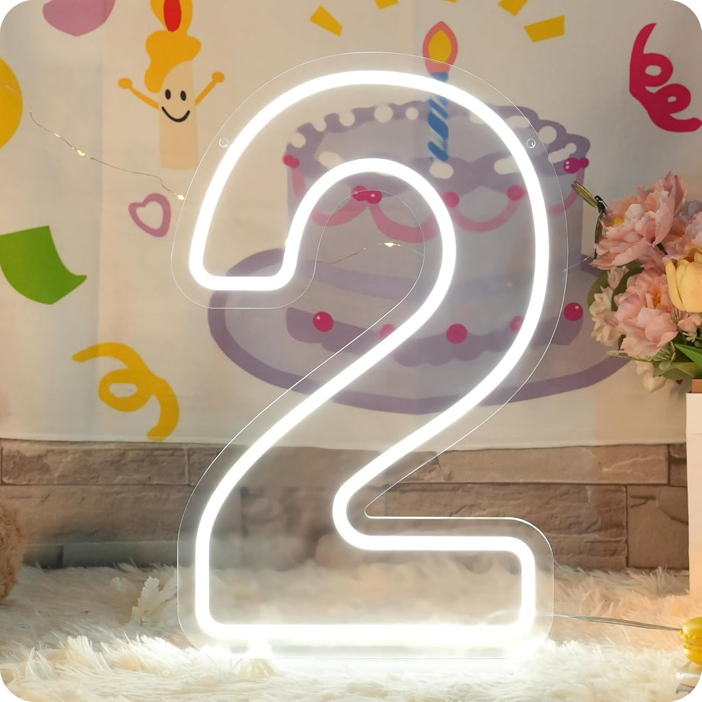 YALLOVE Number Neon Sign Number