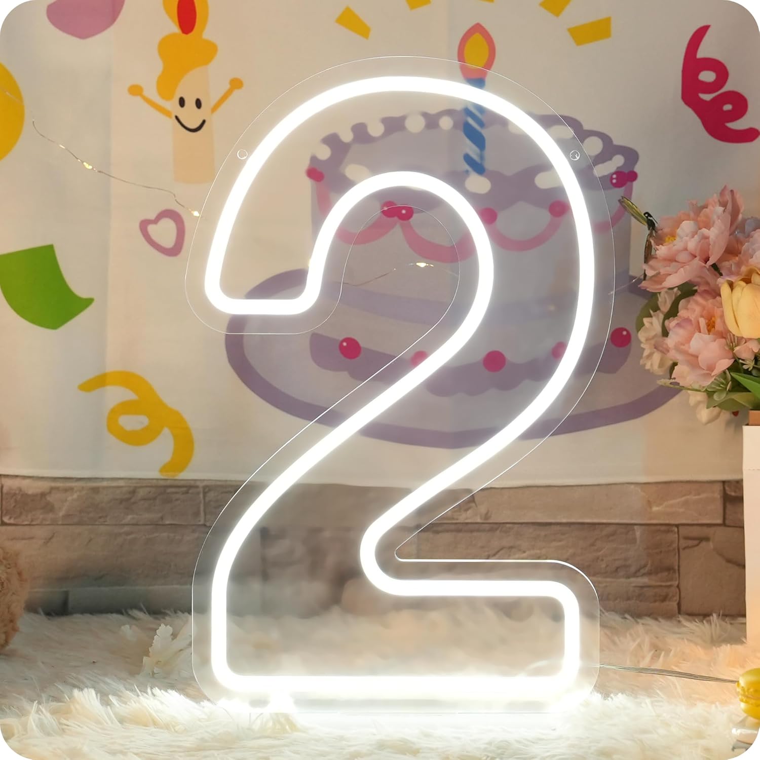 YALLOVE Number Neon Sign Number