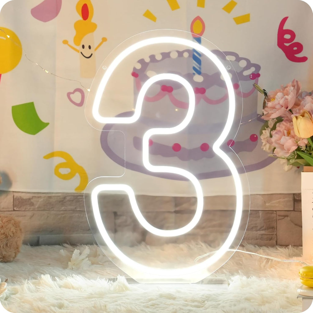 YALLOVE Number Neon Sign Number