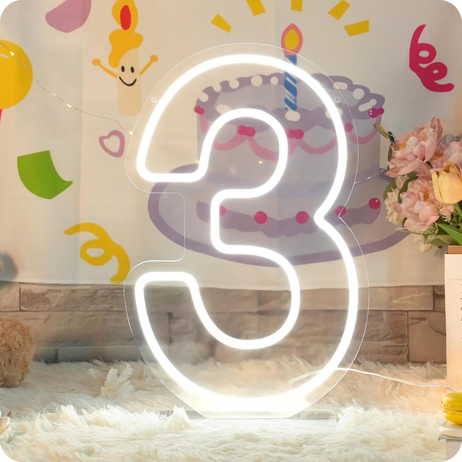 YALLOVE Number Neon Sign Number