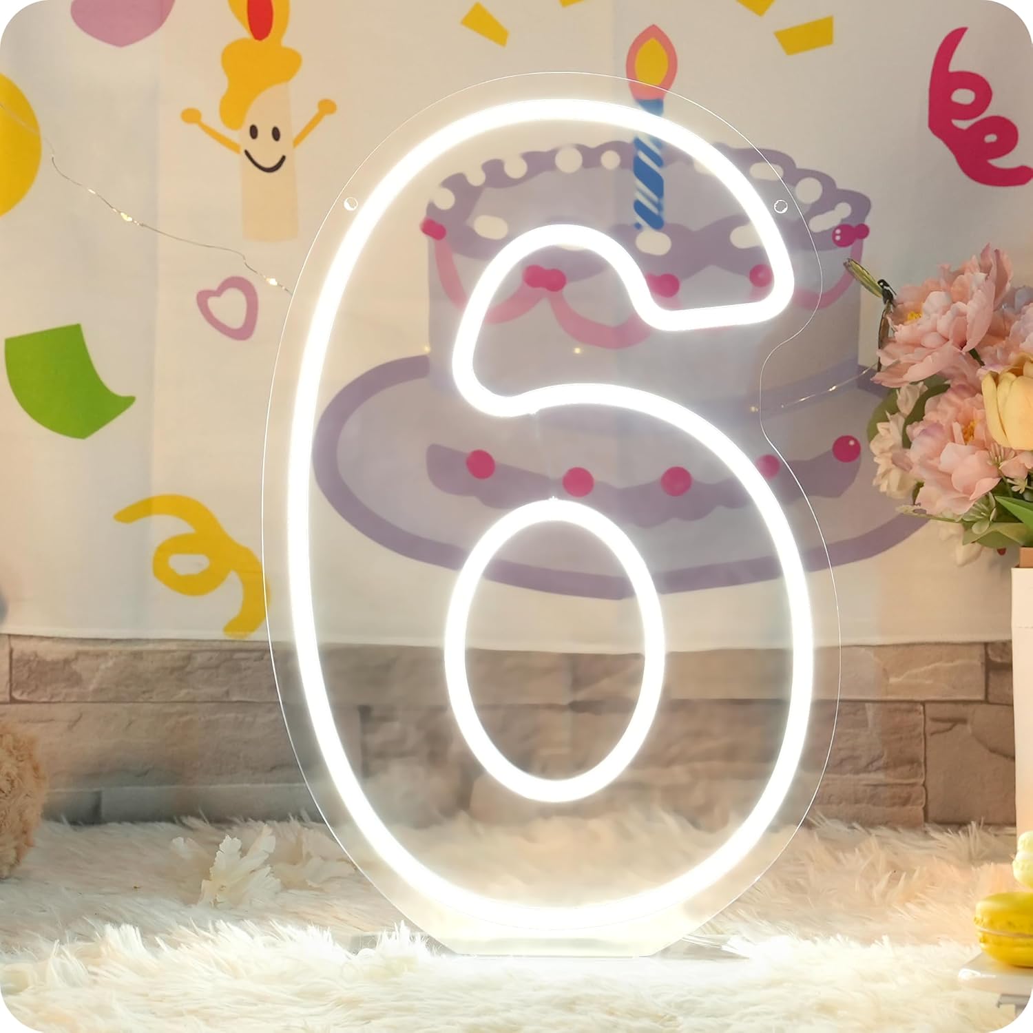 YALLOVE Number Neon Sign Number