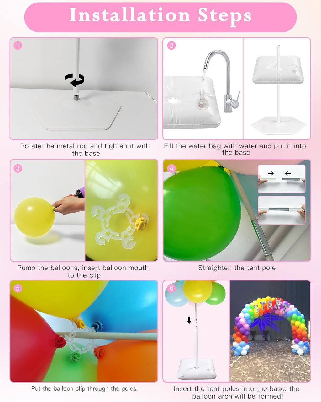 YALLOVE 21ft Balloon Arch Stand Kit