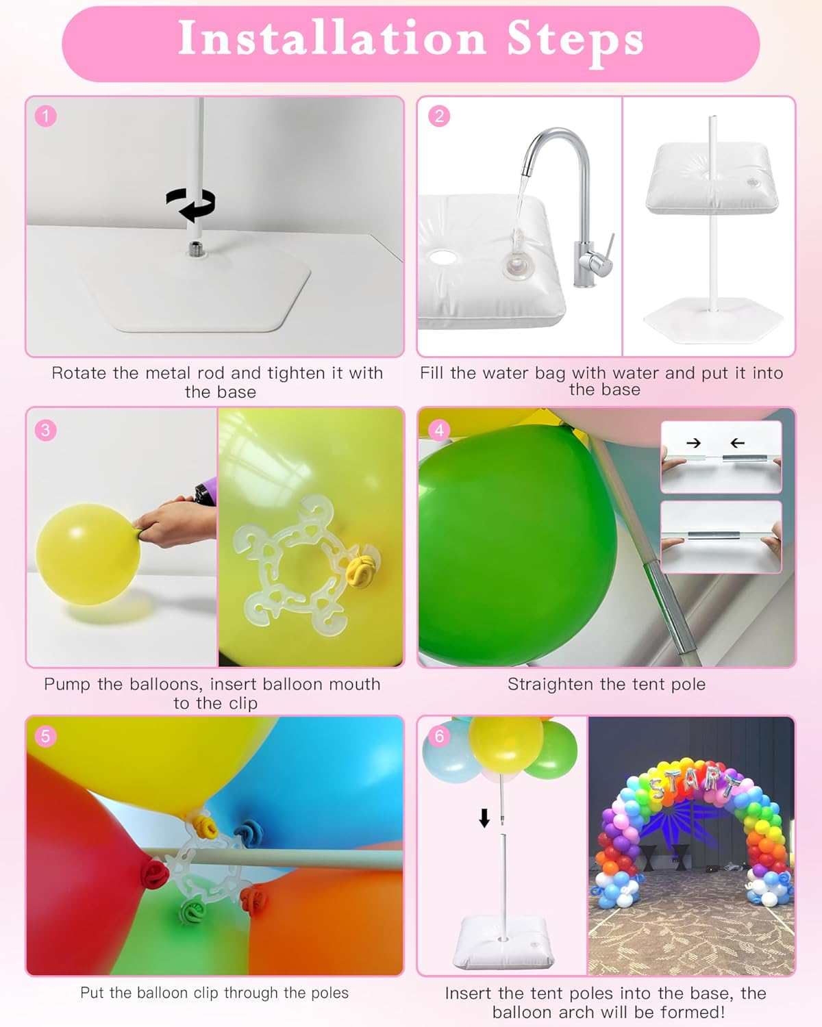 YALLOVE 21ft Balloon Arch Stand Kit