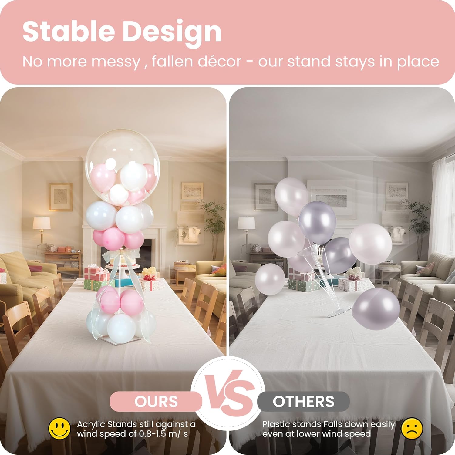 YALLOVE Adjustable Balloon Stands for Table Set of 4/10(Balloons Not Included)