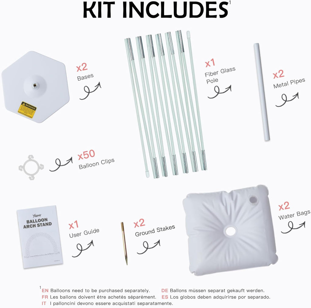 YALLOVE Balloon Arch Stand Kit