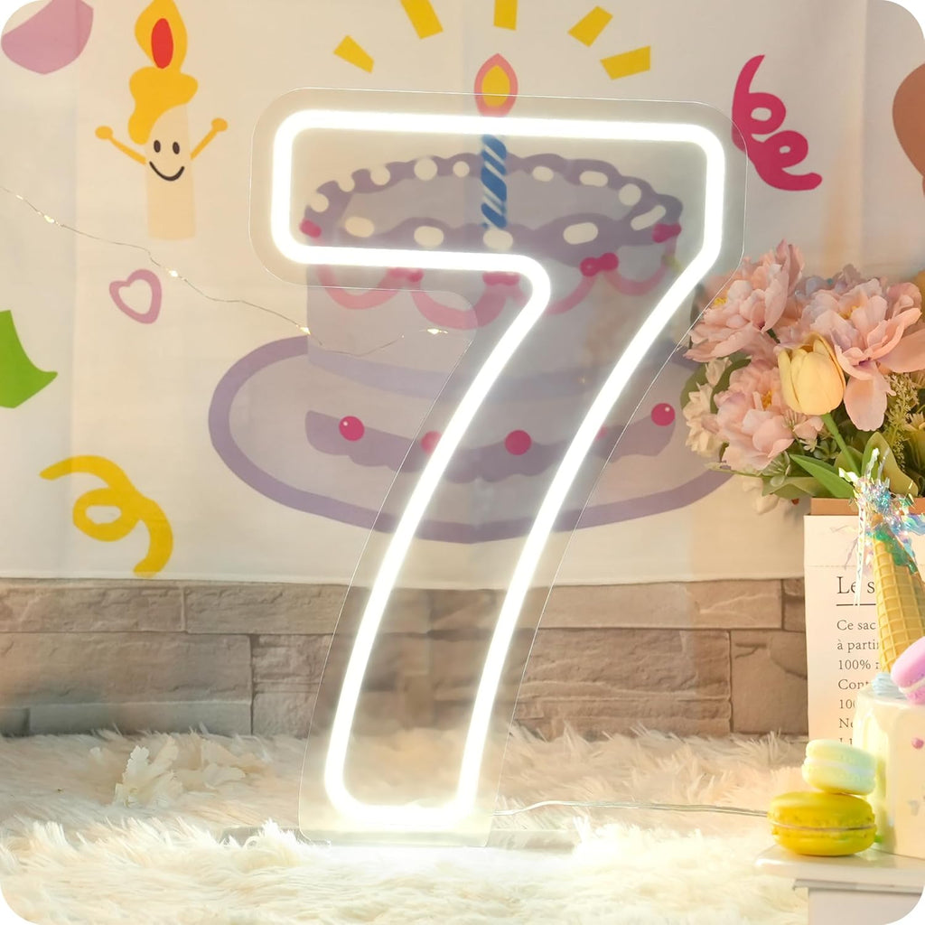 YALLOVE Number Neon Sign Number