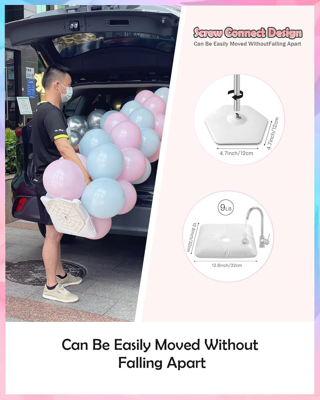 YALLOVE Balloon Column Stand Kit (Include Balloons)