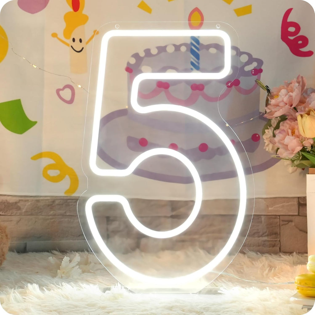 YALLOVE Number Neon Sign Number