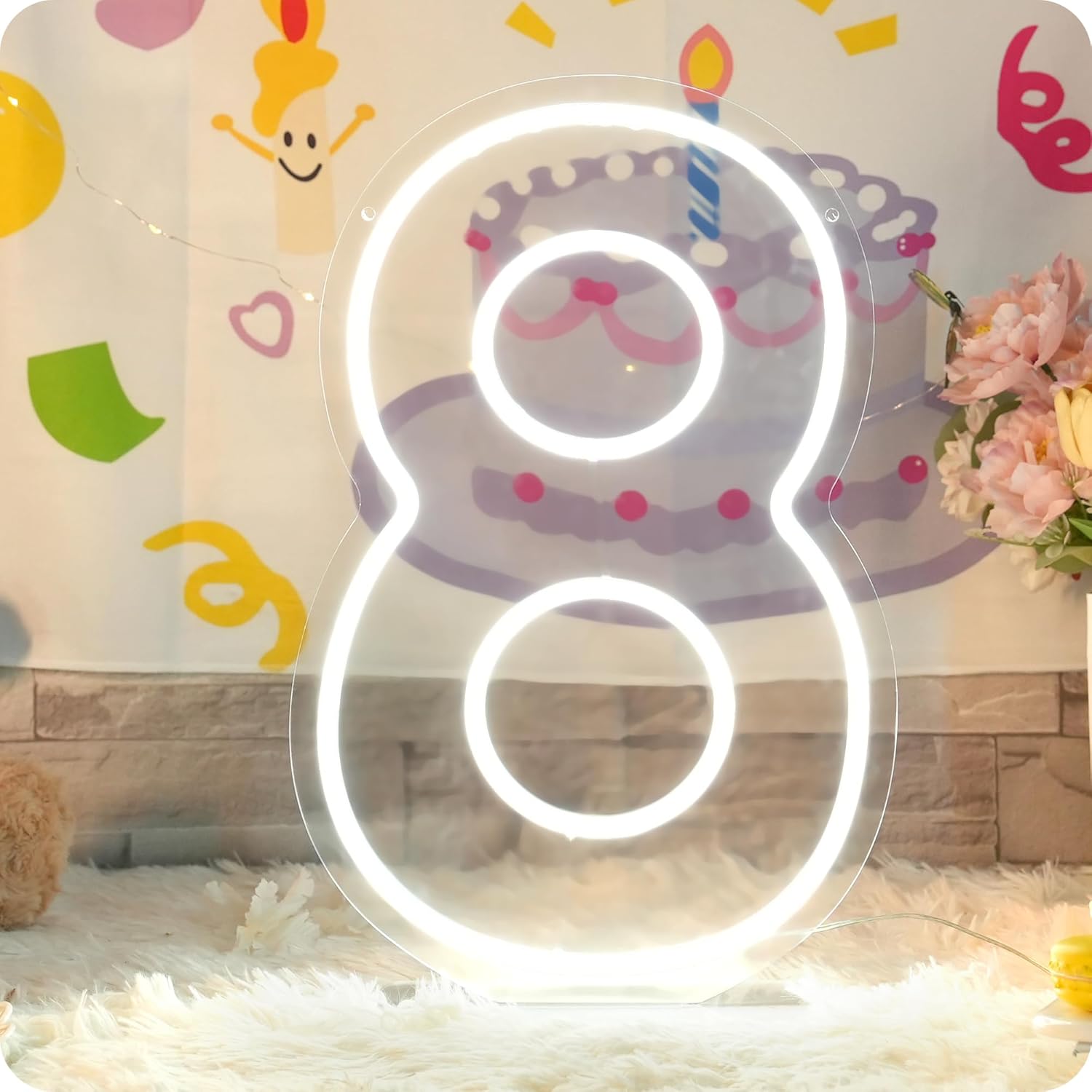 YALLOVE Number Neon Sign Number