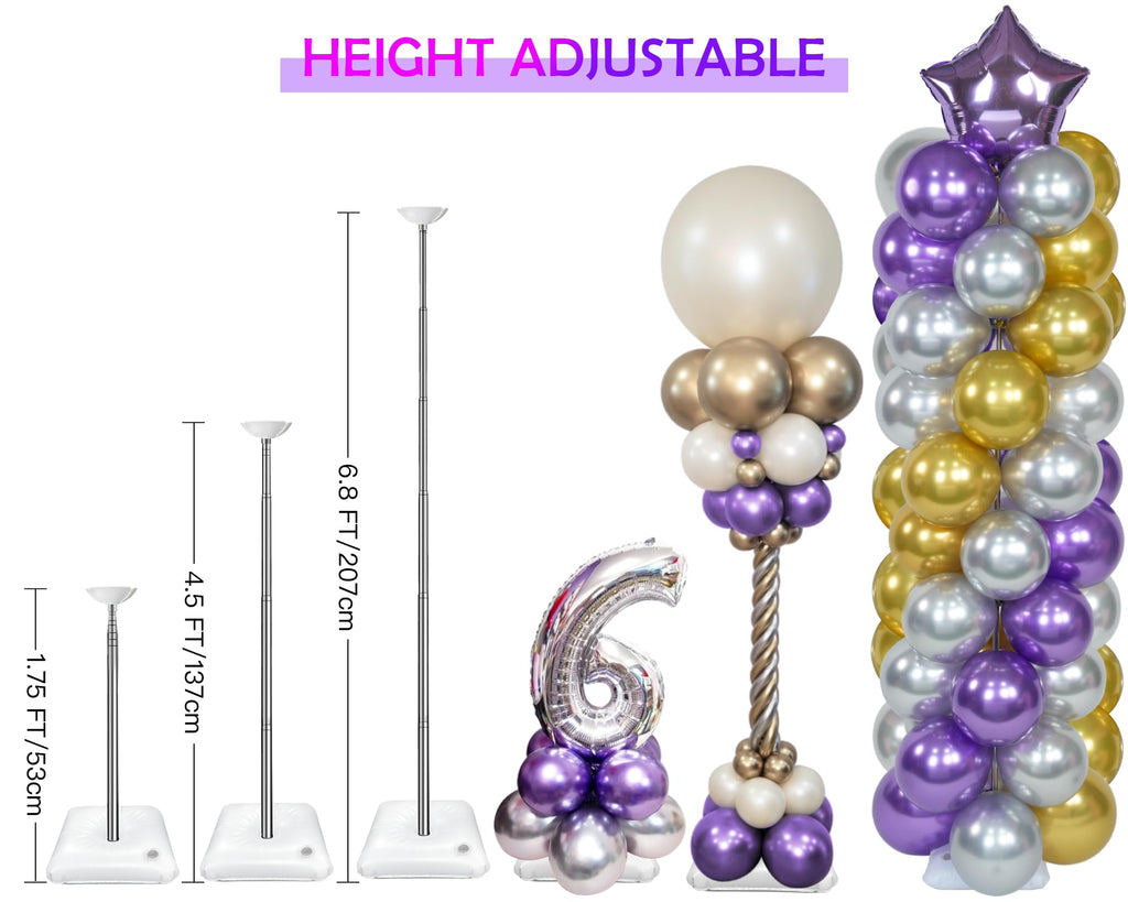 YALLOVE Balloon Column Stand Kit(Balloons Not Included)