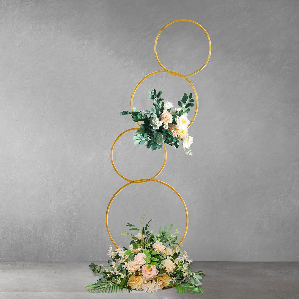 YALLOVE Detachable 4 Tier Wedding Round Hoop Backdrop Stand