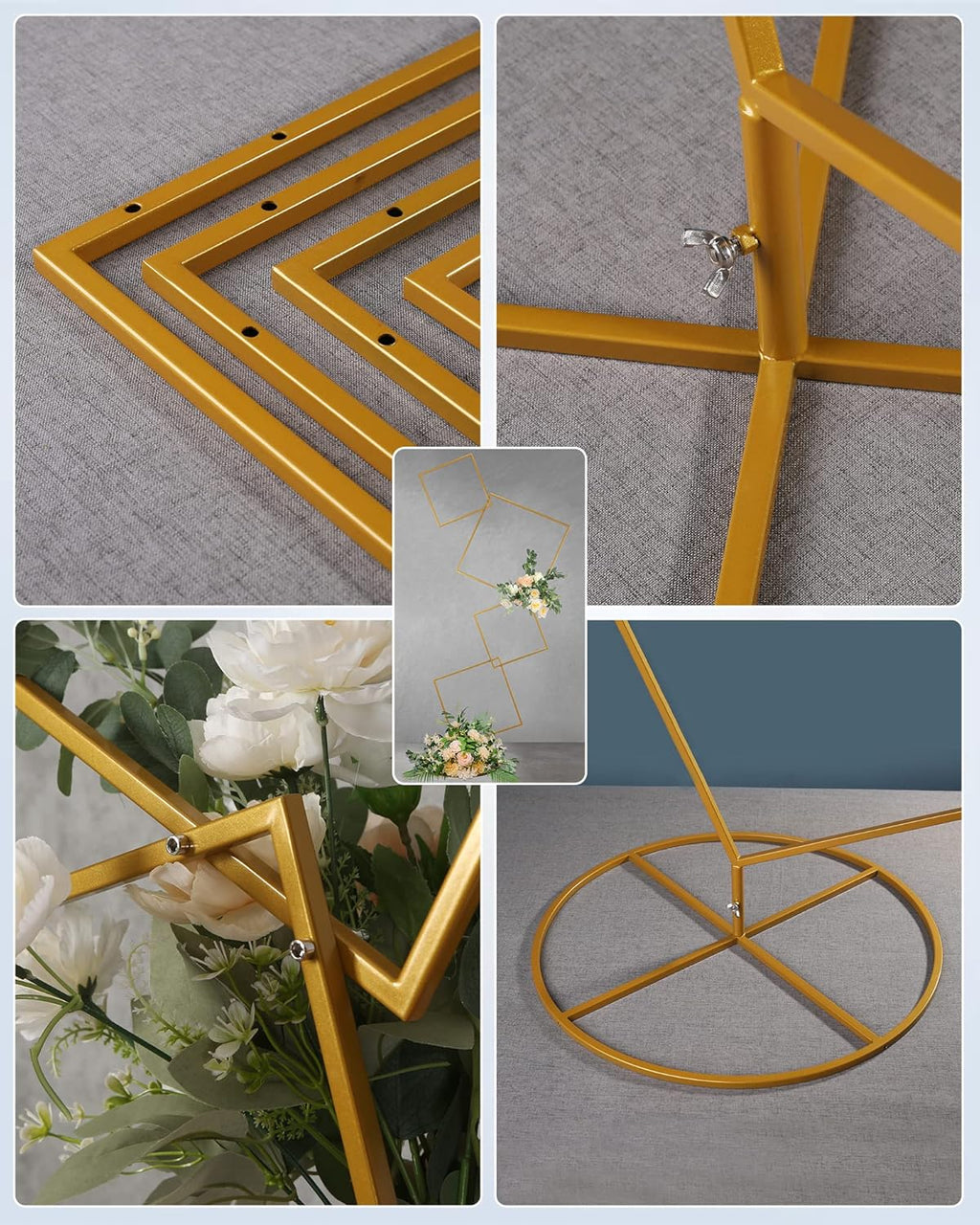 YALLOVE Detachable 4 Tier Wedding Square Backdrop Stand