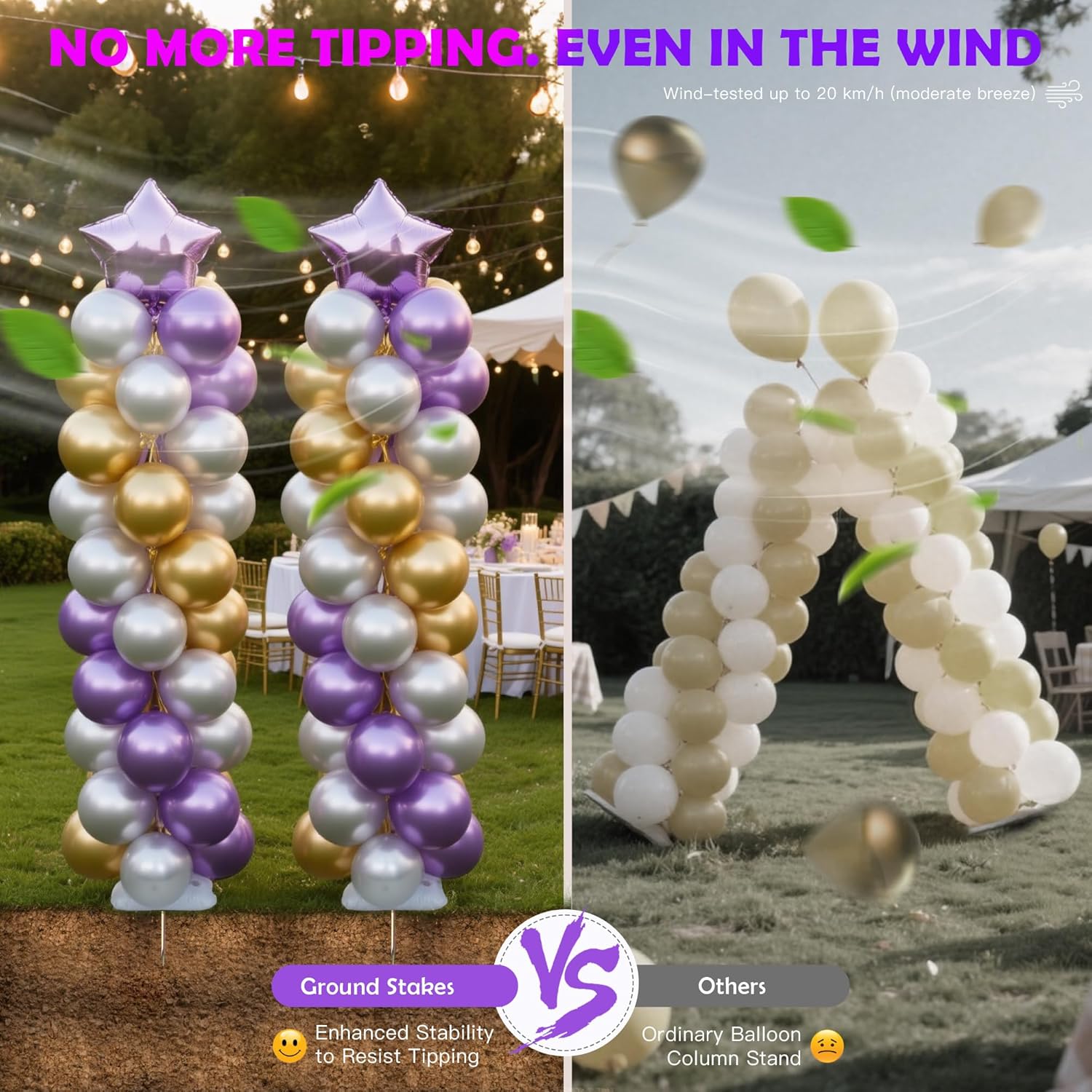 YALLOVE Balloon Column Stand Kit(Balloons Not Included)