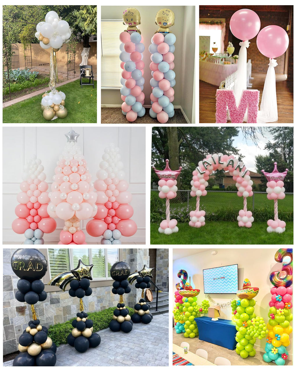 YALLOVE Balloon Column Stand Kit(Balloons Not Included)