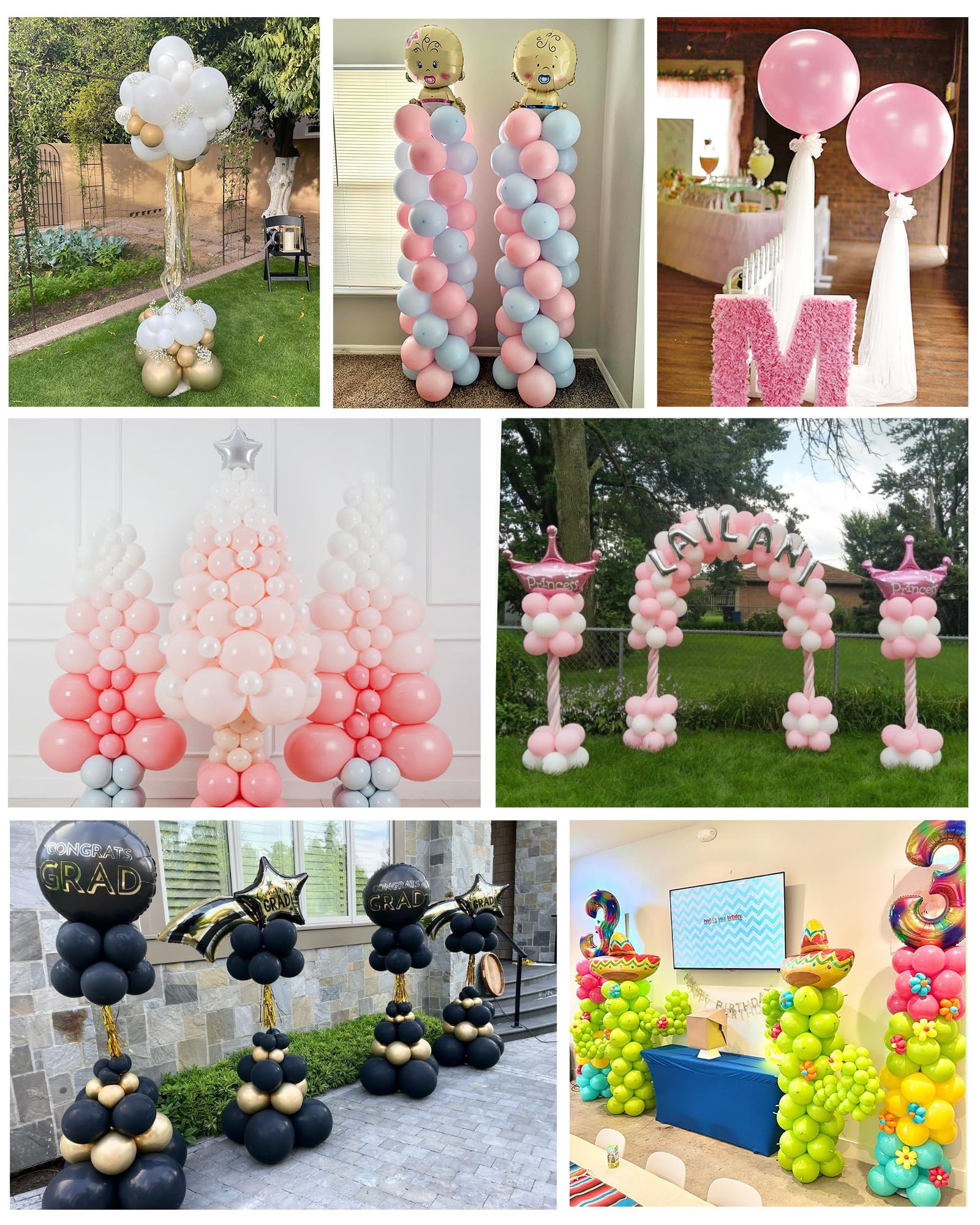 YALLOVE Balloon Column Stand Kit(Balloons Not Included)