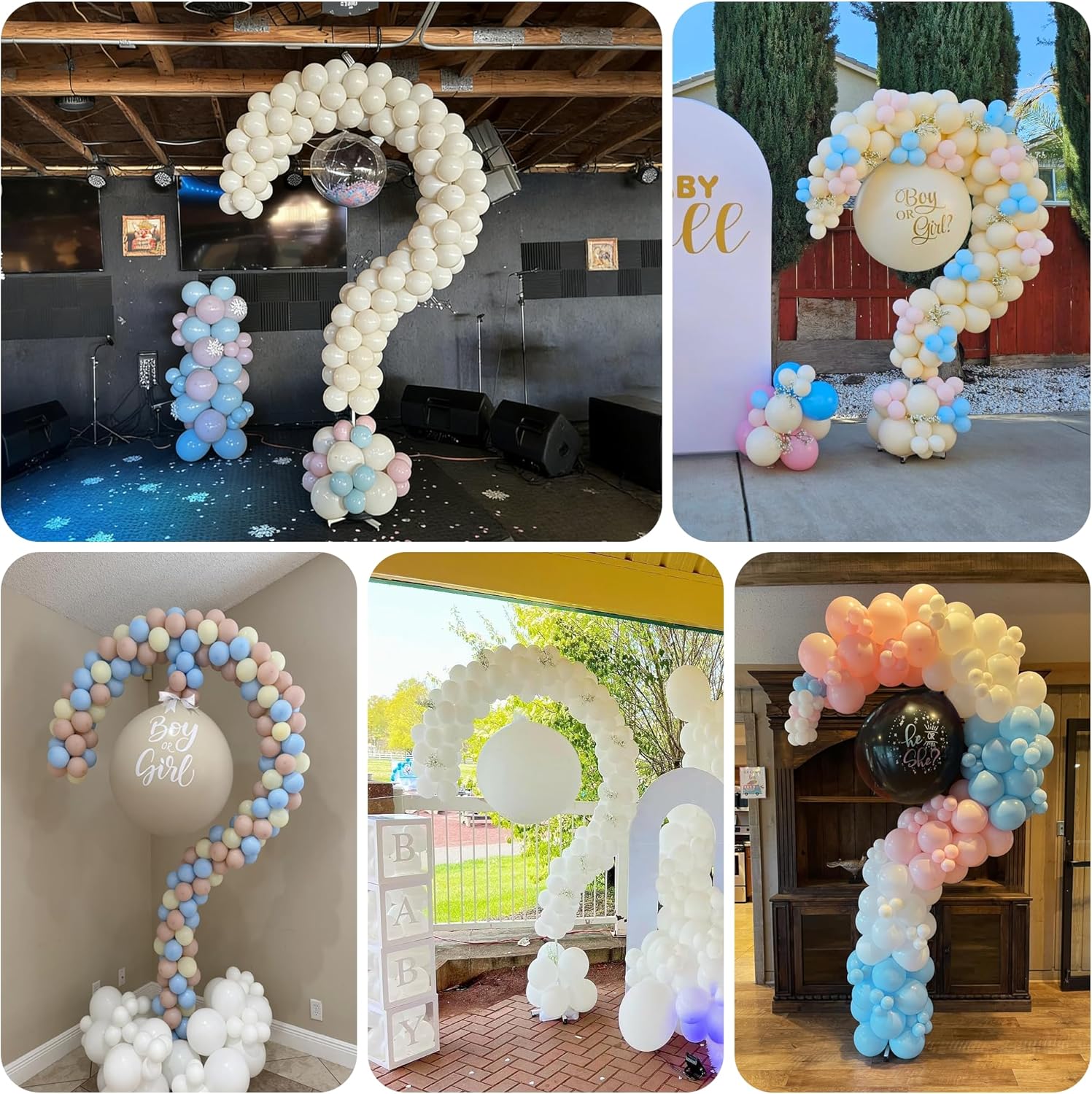 YALLOVE Metal Question Mark Balloon Stand for Baby Gender Reveal