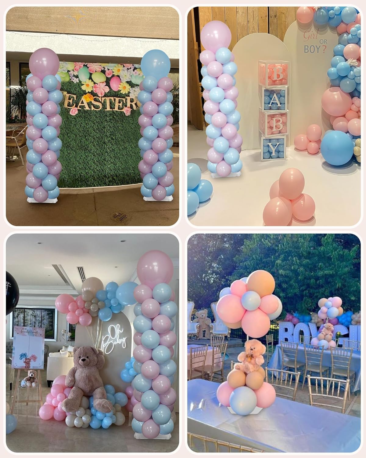 YALLOVE Balloon Column Stand Kit (Include Balloons)