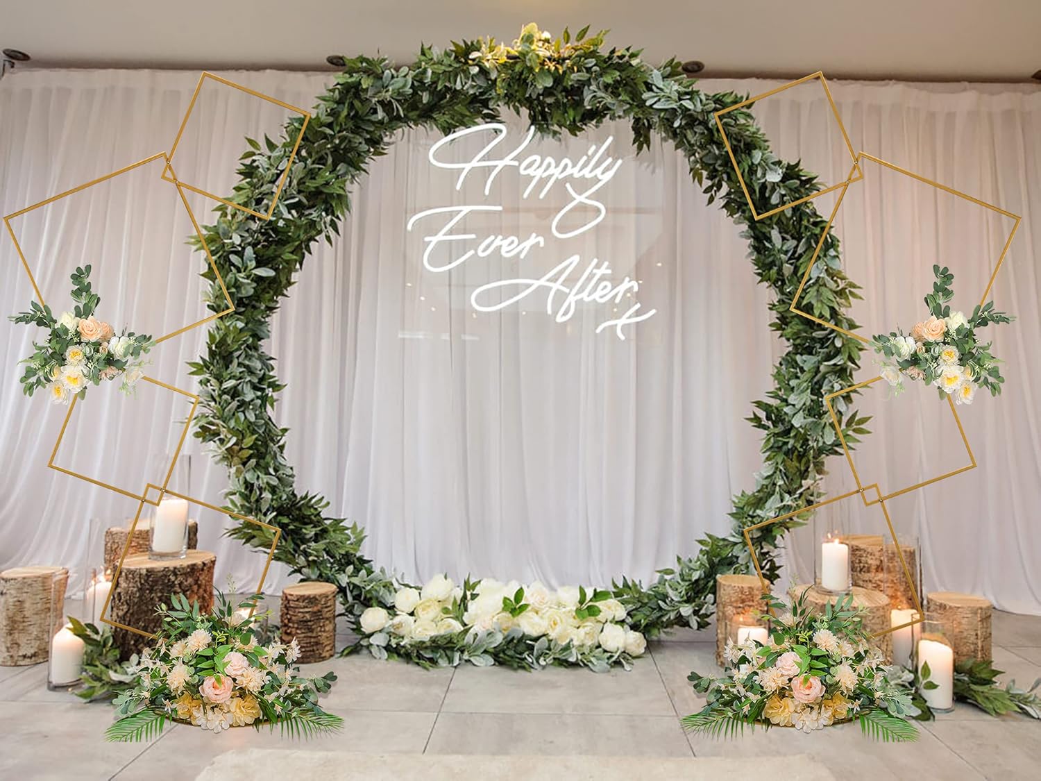 YALLOVE Detachable 4 Tier Wedding Square Backdrop Stand